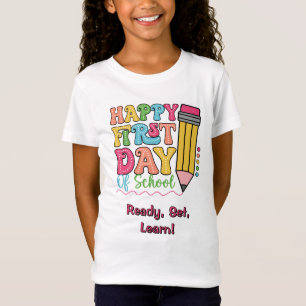 Frohe Einschulung Süßer Bleistift Punkte T-Shirt