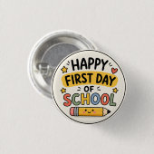 Frohe Einschulung Süßer Kawaii Bleistift Button (Vorne & Hinten)