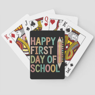 Frohe Einschulung, zurück zur Schule Spielkarten
