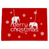 Frohe Elefant-Weihnachten Große Geschenktüte (Vorderseite)