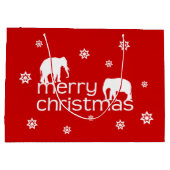 Frohe Elefant-Weihnachten Große Geschenktüte (Rückseite)