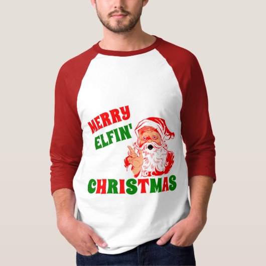 Frohe ELFIN Weihnachten T-Shirt (Vorderseite)