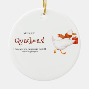 Frohe Enten-Weihnachten! Lustige Enten-Weihnachtsk Keramik Ornament