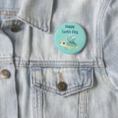 Frohe Erde-Tag-Schildkröte mit Globus Button (Beispiel)
