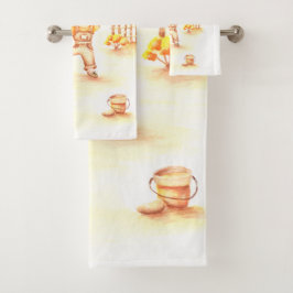 Frohe Ernte kleiner Ingwerjunge Badhandtuch Set