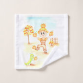 Frohe Ernte kleiner Ingwerjunge Badhandtuch Set (Waschlappen)