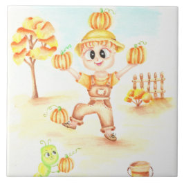 Frohe Ernte kleiner Ingwerjunge Fliese