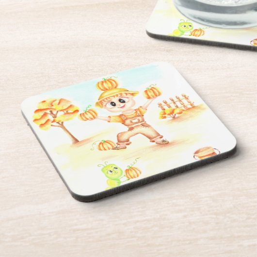 Frohe Ernte kleiner Ingwerjunge Getränkeuntersetzer (Linke Seite)