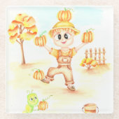 Frohe Ernte kleiner Ingwerjunge Glasuntersetzer (Vorderseite)