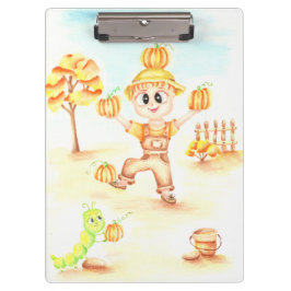 Frohe Ernte kleiner Ingwerjunge Klemmbrett