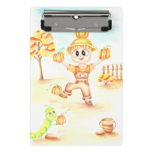 Frohe Ernte kleiner Ingwerjunge Mini Klemmbrett (Vorderseite)