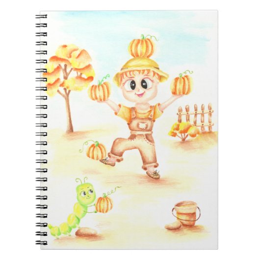 Frohe Ernte kleiner Ingwerjunge Notizblock (Vorderseite)