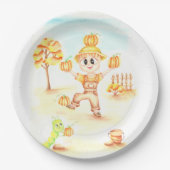 Frohe Ernte kleiner Ingwerjunge Pappteller (Vorderseite)