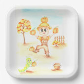 Frohe Ernte kleiner Ingwerjunge Pappteller (Vorderseite)