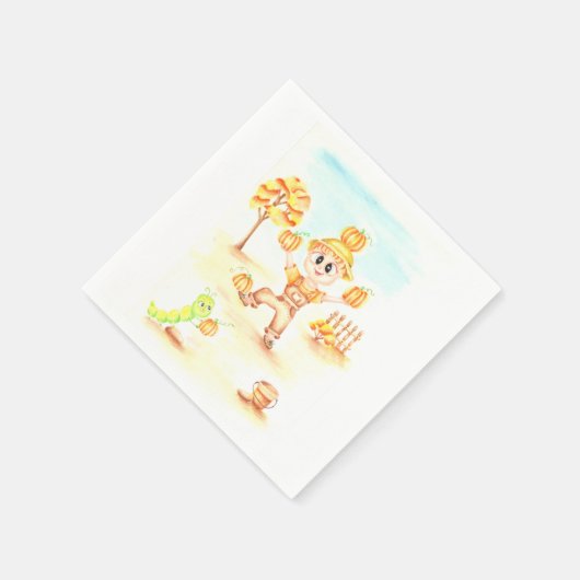 Frohe Ernte kleiner Ingwerjunge Serviette (Ecke)