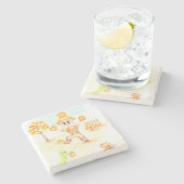 Frohe Ernte kleiner Ingwerjunge Steinuntersetzer (Seitenansicht)