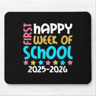 Frohe erste Schulwoche 2025 2026 Mädchen zurück zu Mousepad