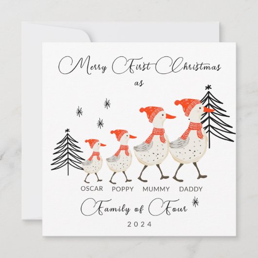 Frohe erste Weihnachten als Familie von vier (Vorderseite)