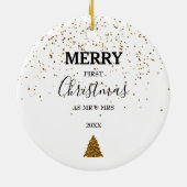 Frohe erste Weihnachten als Herr. & Mrs Newly Weds Keramik Ornament (Hinten)