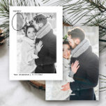 Frohe Erste Weihnachtshand Schreiben 2 Foto Feiertagskarte<br><div class="desc">Diese wunderschöne, moderne Weihnachtskarte mit dem Namen 2 Foto Weihnachtsgeschenk aus der ersten Weihnachtszeit bietet Ihr Foto hinter einer weißen Grenze. Das Foto hat einen Schwarz-Weiß-Filter eingesetzt, um einen Schwarz-Weiß-Look für die Karte zu erstellen, die derzeit modern ist. Sie können den Filter ausschalten, wenn Sie es vorziehen. Das Wort "Fröhlich"...</div>