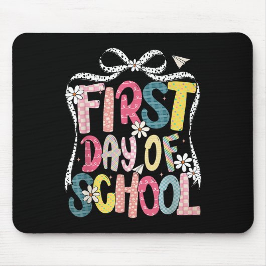 Frohe Erster Schultag Coquette-Bogen Studentin Mousepad (Vorne)