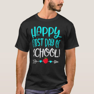 Frohe Erster Schultag Lehrer Schüler Pfeil Cu T-Shirt