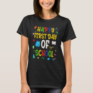Frohe Erster Schultag Lehrer Schüler Zurück T T-Shirt