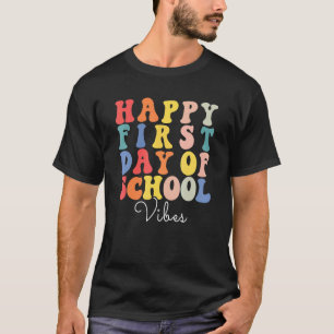Frohe Erster Schultag Lehrer Vibes Schüler T-Shirt