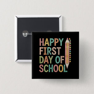 Frohe Erster Schultag zurück zur Schule Button