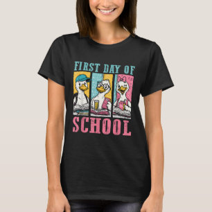 Frohe Erster Schultag Zurück zur Schule Gans Junge T-Shirt