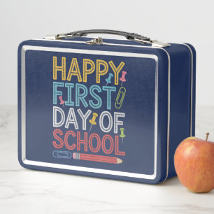 Frohe Erster Schultag Zurück zur Schule Metall Brotdose
