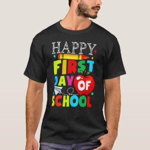 Frohe Erster Schultag Zurück zur Schule Schüler T-Shirt