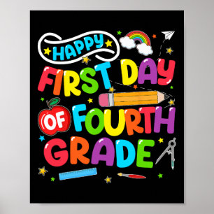 Frohe Erster Tag der 4. Klasse Ck Zurück zur Schul Poster