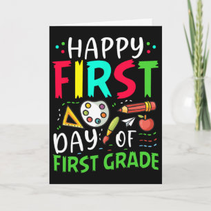 Frohe Erster Tag der ersten Klasse Jungen Mädchen  Karte