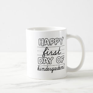 Frohe Erster Tag im Kindergarten Kinder zurück in Kaffeetasse
