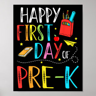 Frohe erster Tag im Vorschulalter Lehrer Schüler K Poster