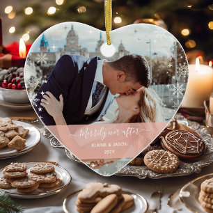 Frohe Ever After + Unsere ersten Weihnachten 2 Fot Keramik Ornament