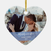 Frohe Ever After + Unsere ersten Weihnachten 2 Fot Keramik Ornament (Vorne)