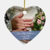 Frohe Ever After + Unsere ersten Weihnachten 2 Fot Keramik Ornament (Hinten)