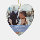 Frohe Ever After + Unsere ersten Weihnachten 2 Fot Keramik Ornament (Links)