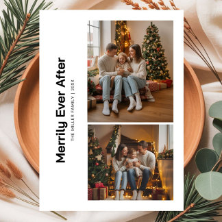 Frohe Ever nach der Weihnachtskarte der Familie Feiertagskarte