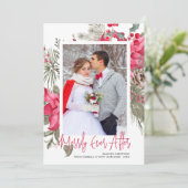 Frohe Ever nach Foto Red Poinsettia Weihnachten (Stehend Vorderseite)