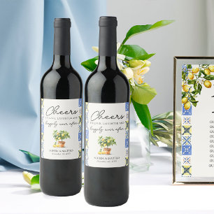 Frohe Ever nach Lemon Grove Wedding Weinetikett