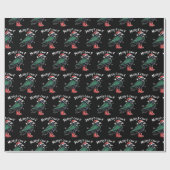 Frohe F-Caw-F Krähe, Schwarzer Vogel Weihnachtsrab Geschenkpapier (Flach)