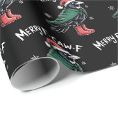 Frohe F-Caw-F Krähe, Schwarzer Vogel Weihnachtsrab Geschenkpapier (Rolleneckpunkt)