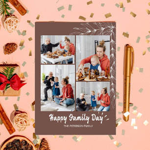 Frohe Familie-Tag-Fotocollage Feiertagskarte