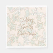 Frohe Familien-Weihnachtsplätzchen-Kunst Serviette (Vorderseite)
