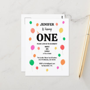 frohe farbenfrohe Ballon-Geburtstag Postkarte