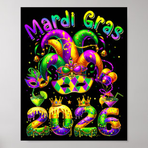 Frohe Fastnacht 2026 Narrenhut New Orleans Männer Poster