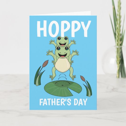 Frohe Father's Day Jumping Frogs Card Karte (Vorderseite)